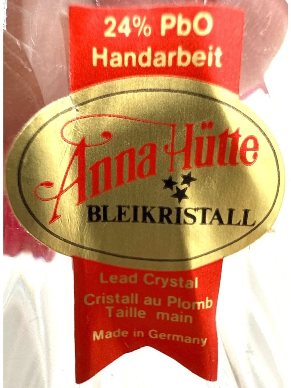 Anna Hutte Lead Crystal Vase 24% PbO Handcrafted Germany Victorian
